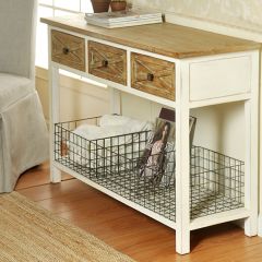 3 Drawer Console With Storage Baskets