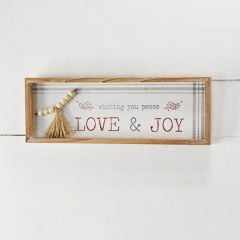 Love And Joy Framed Holiday Wall Sign