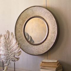 Pressed Metal Round Wall Mirror