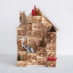 24 Drawer Wood House Advent Calendar