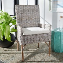 Contemporary Rattan Cushioned Accent Chair