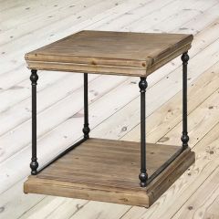 Metal And Wood End Table