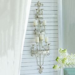 Distressed 3 Tiered Wall Mount Candle Holder