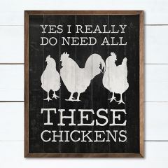 Black All These Chickens Framed Wall Decor