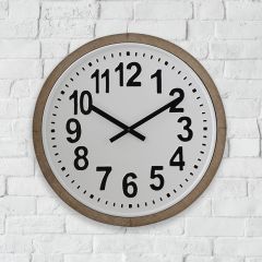 Round Wood Framed Wall Clock