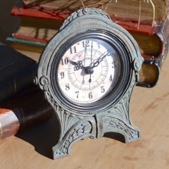 Antique-Inspired Pewter Table Clock