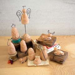 Clay and Wire Nativity Set of 10