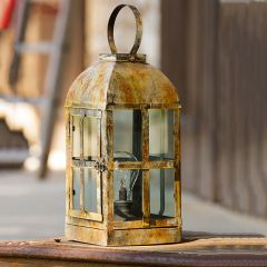 Rustic Farmhouse Tabletop Bulb Lantern