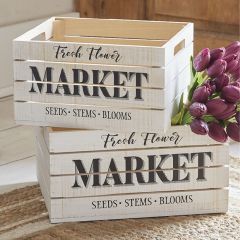 Fresh Flower Market Crate Set of 2