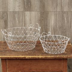Open Weave Basket With Handles Set of 2