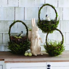 Twig and Moss Round Baskets Set of 3