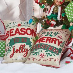 Holiday Greeting Accent Pillow Set of 2