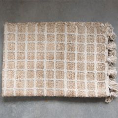 Jute and Cotton Accent Rug With Tassels