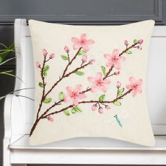 Ribbon Embroidery Accent Pillow