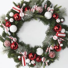 Ornaments and Candy Wreath