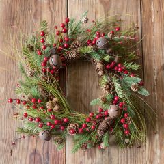 Cones and Berries Holiday Wreath