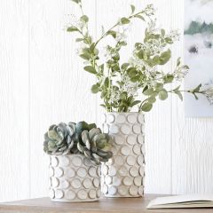 Clay Cylinder Flower Vase
