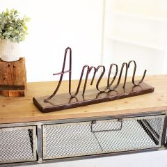 Recycled Metal Amen Tabletop Word Decor