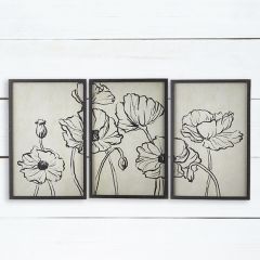 3 Panel Framed Botanical Wall Decor