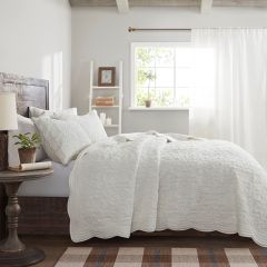 3 Piece Cozy Cottage Embroidered Coverlet Set