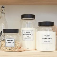 3 Piece Pantry Essentials Glass Jar Canister Set