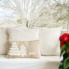 3 Tree Jute Christmas Accent Pillow