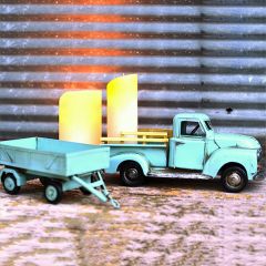 Bright Truck With Trailer Decor 2 Pieces