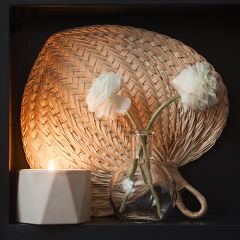 Heart Shaped Decorative Woven Palm Fan