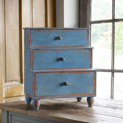 Distressed Display Stand With Drawers