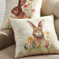 Floral Rabbit Accent Pillow Set of 2