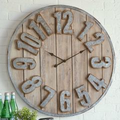Farmhouse Metal and Wood Plank Clock
