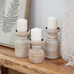 Cottage Chic Candle Holder Collection Set of 3