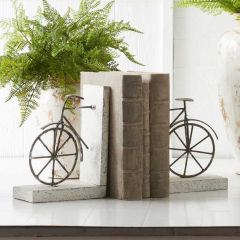 Rustic Bicycle Bookends