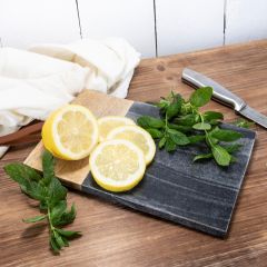 Marble And Wood Square Cutting Board