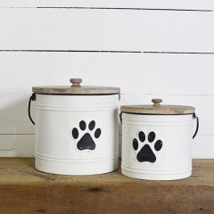 Paw Print Tin Farm Canister Set of 2