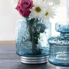 Tinted Glass Jar Bud Vase