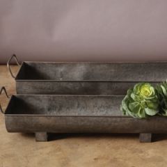 Metal Planters With Handles Set of 2