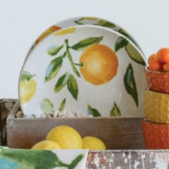 Citrus Fruit Stoneware Plate Set of 4