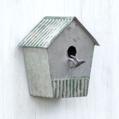 Cottage Style Metal Birdhouse