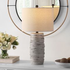 Textured Column Base Table Lamp