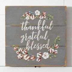 Thankful Grateful Blessed Wall Plaque