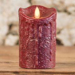 Cranberry Flameless Pillar Candle 4.75 Inch