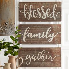 Inspirational Corrugated Tin Wall Signs Set of 3