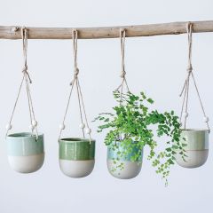 Two Tone Hanging Pretty Planters Set of 4