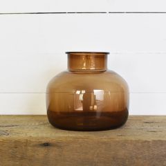 Amber Glass Bottle Vase