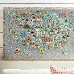 Whimsical Embossed US Map