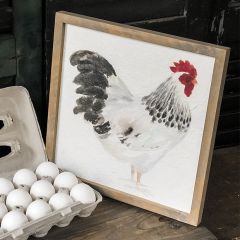 Simple Framed Chicken Wall Art