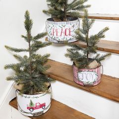 Holiday Bucket Planter Set of 3