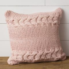 Cotton Knit Blush Throw Pillow