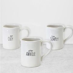 Simple Sayings Stoneware Mugs Set of 3